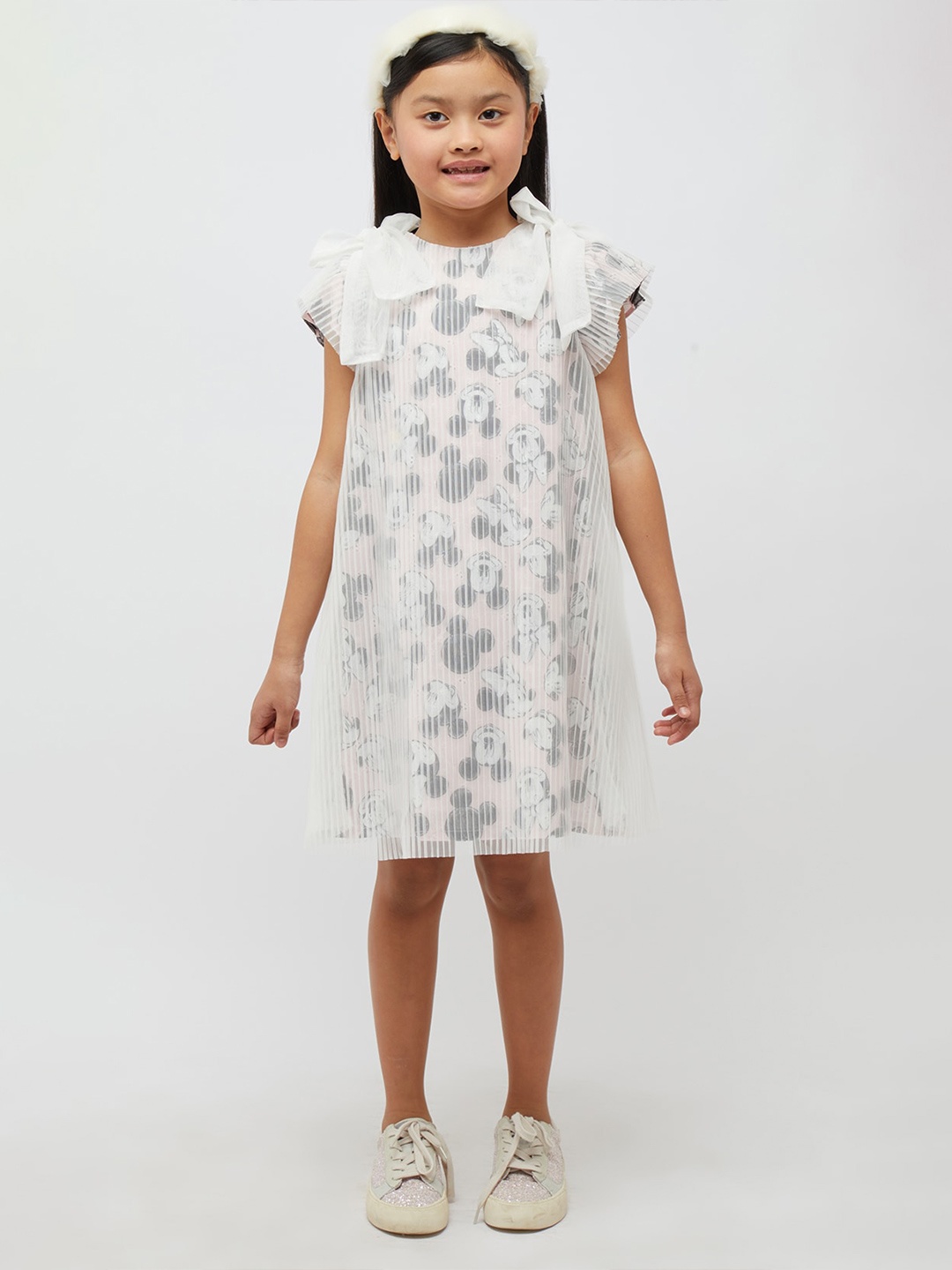 

One Friday Pink Flutter Sleeve A-Line Dress
