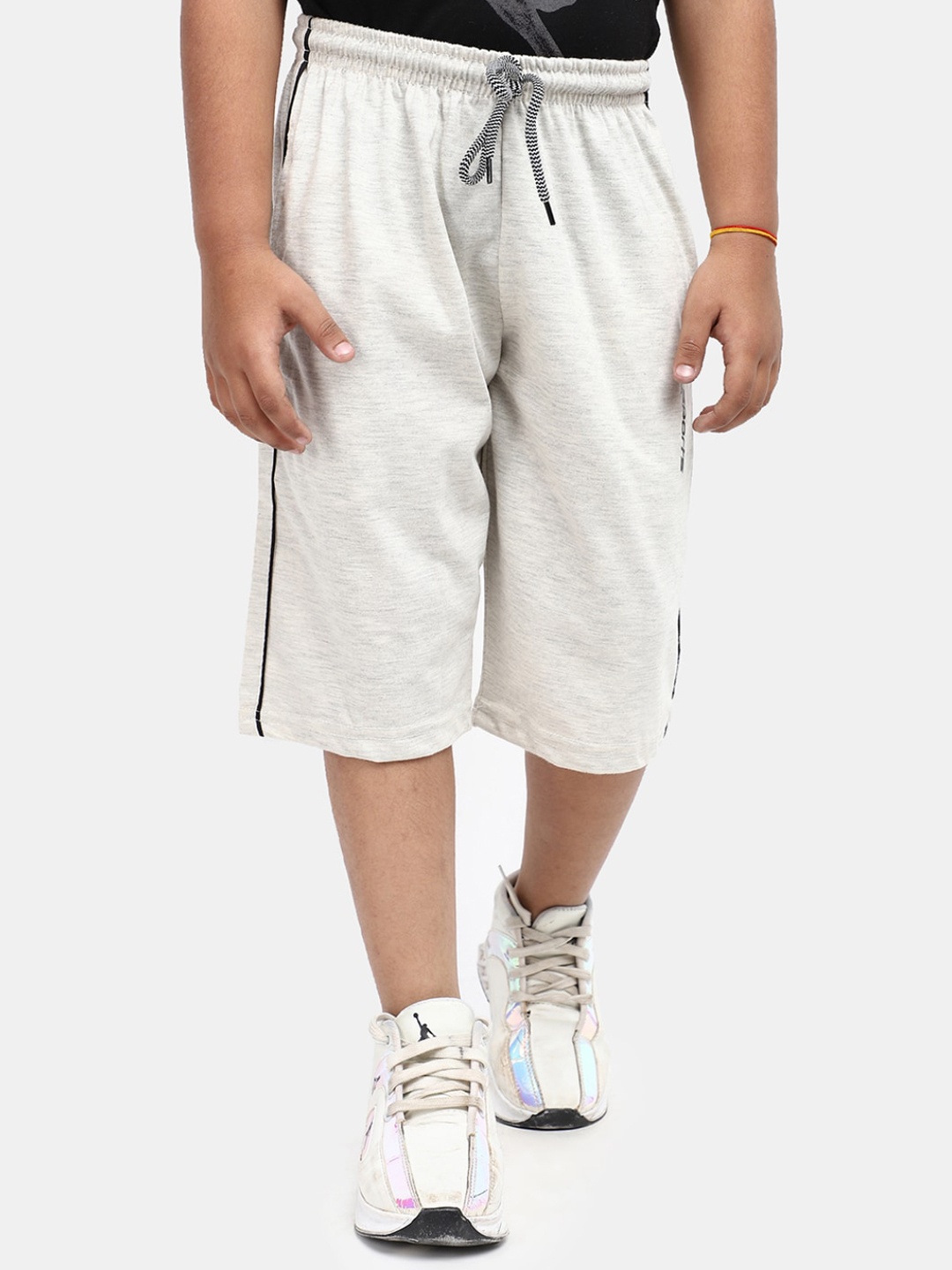 

V-Mart Boys Mid-Rise Knee Length Cotton Shorts, Grey