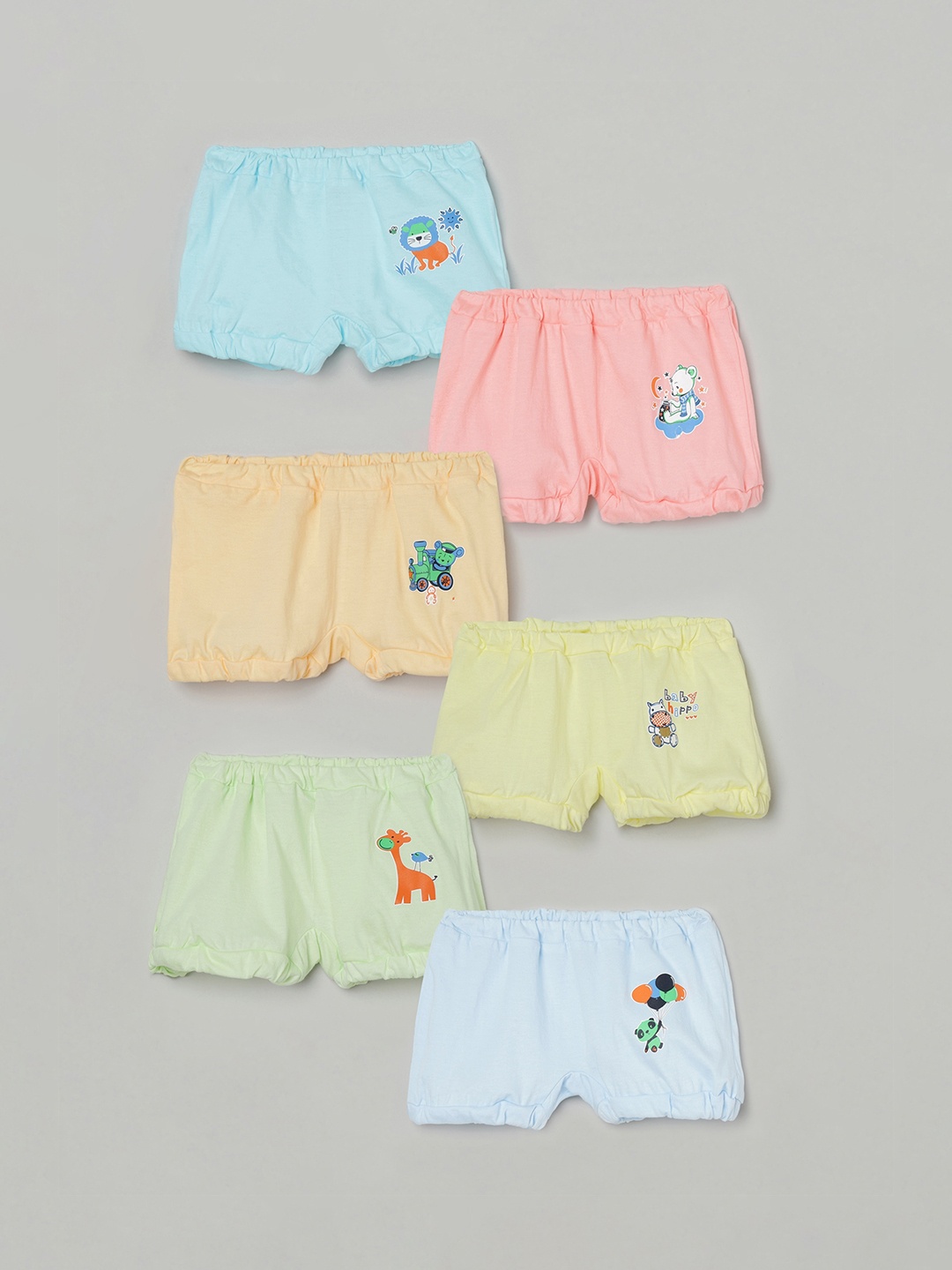 

The Boo Boo Club Infants Pack Of 6 Printed Cotton Boy Shorts Briefs, Blue