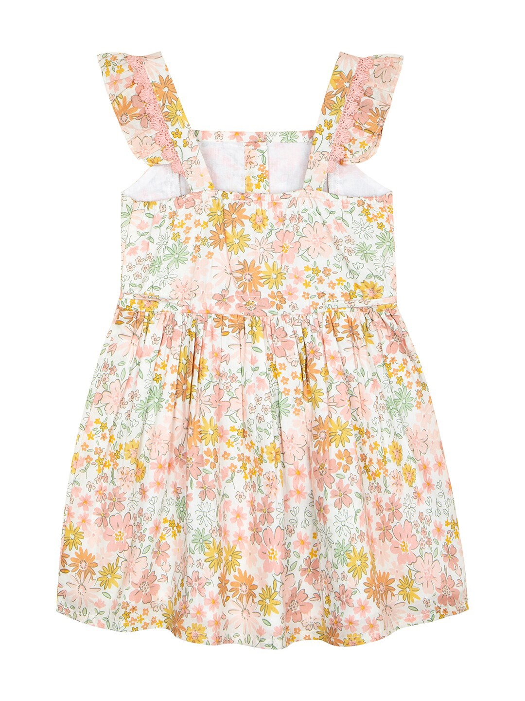 

Budding Bees Girls Floral Printed Fit and Flare Dress, Pink