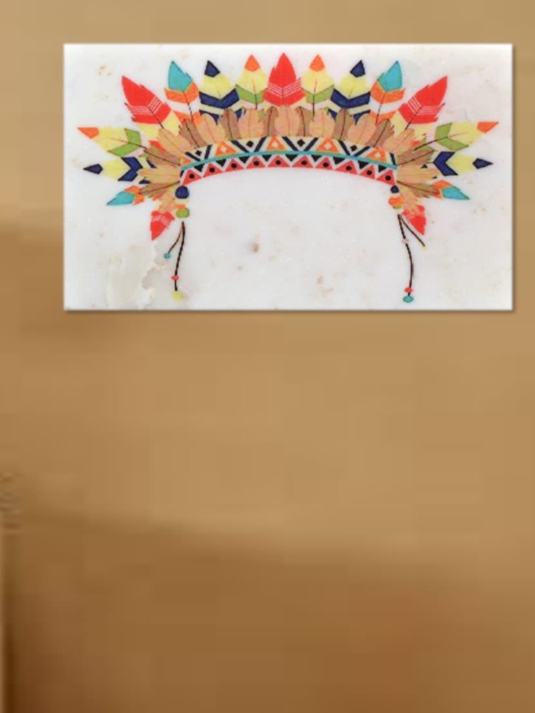 

POSH-N-PLUSH White & Red Crown Marble Wall Art