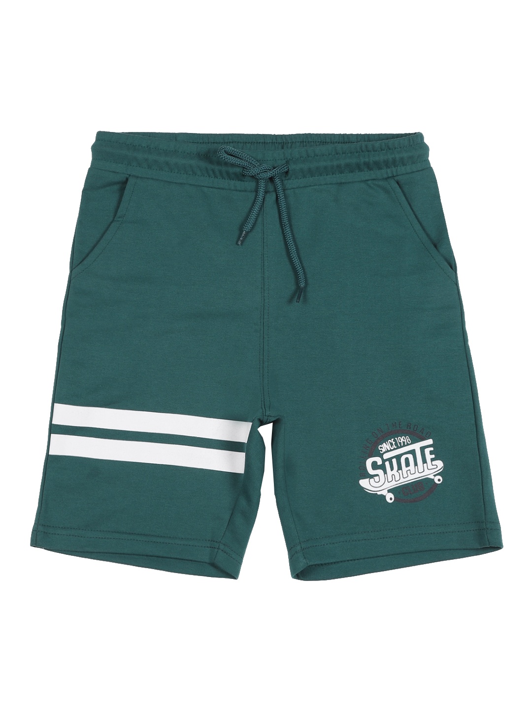 

Provogue Boys Striped Mid-Rise Regular Shorts, Green