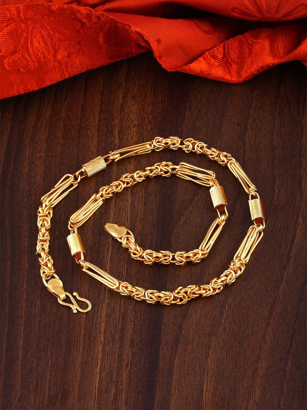 

MEENAZ Men Brass Gold-Plated Crochet Chain