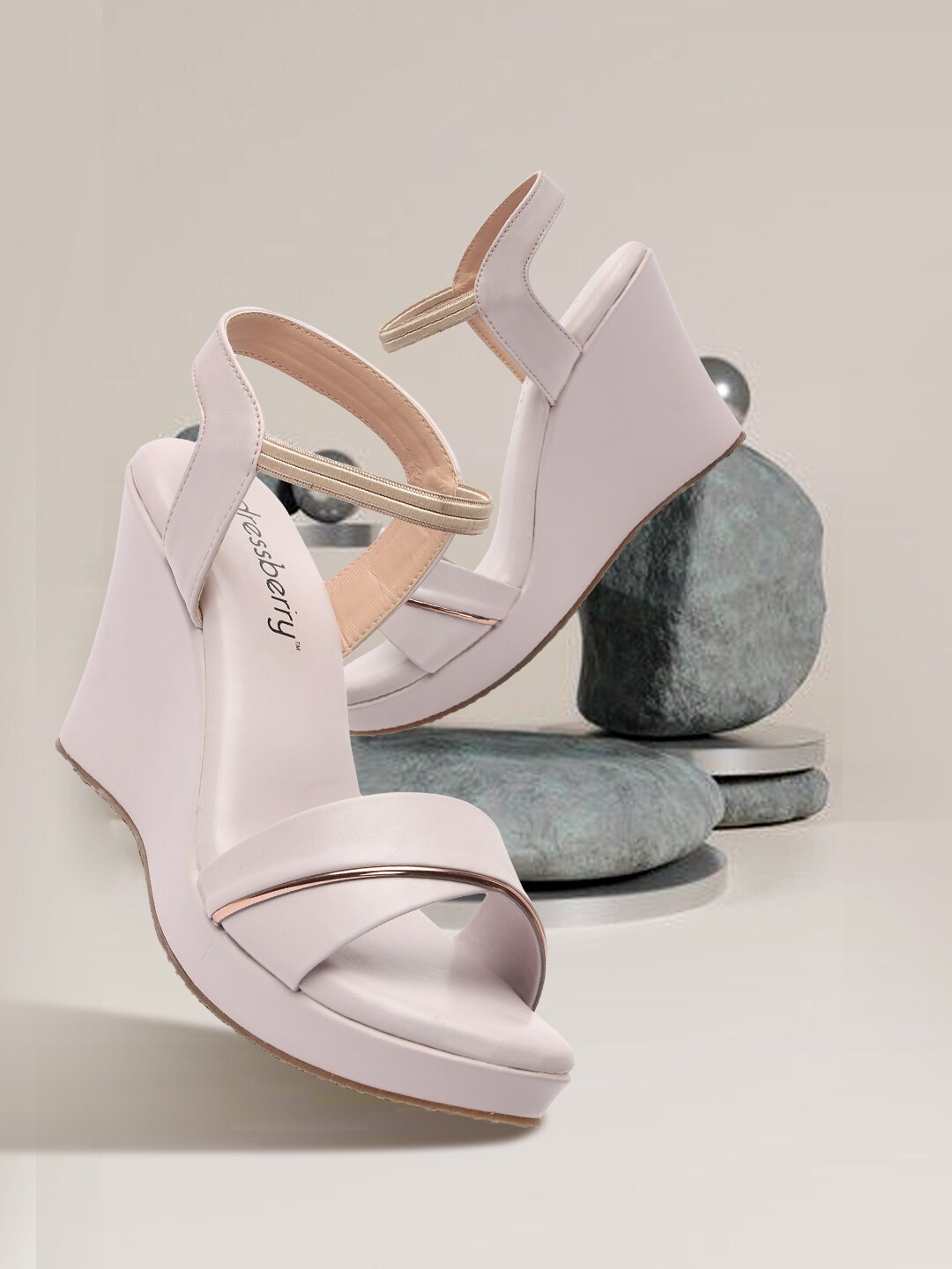 

DressBerry Lavender Open Toe Wedge Heels