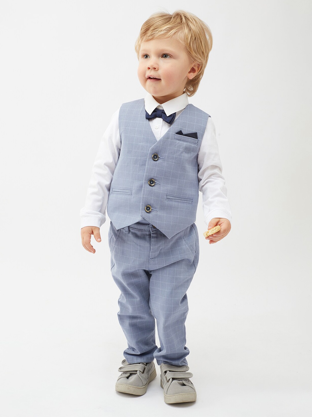 

One Friday Boys Shirt & Trousers with Waistcoat, Blue