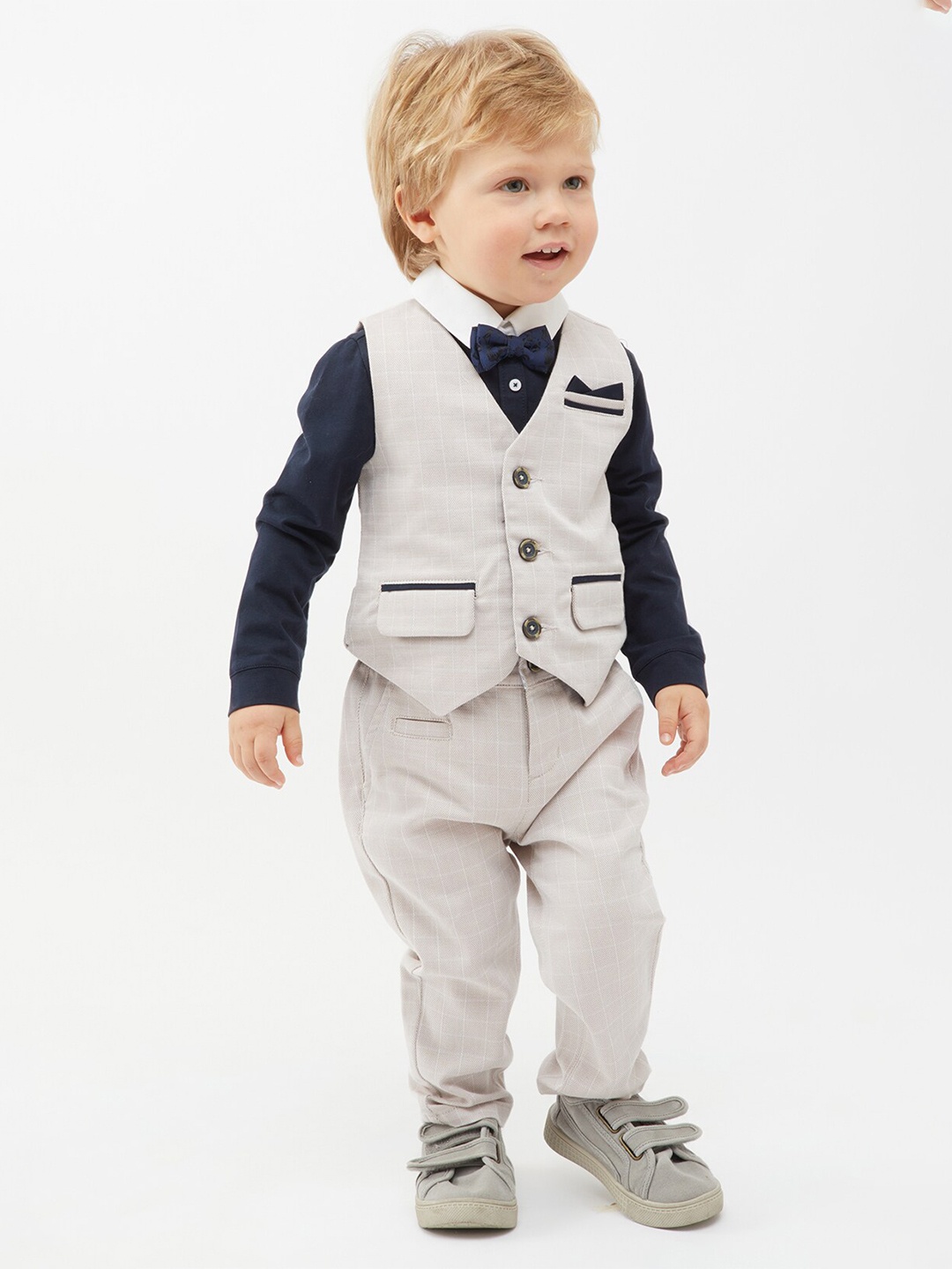 

One Friday Boys Shirt & Trousers with Waistcoat, Beige