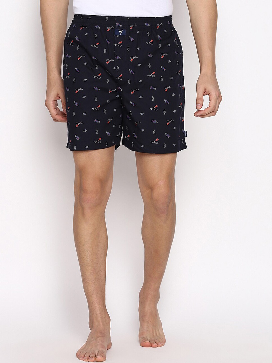 

Van Heusen Men Printed Pure Cotton Boxers, Navy blue