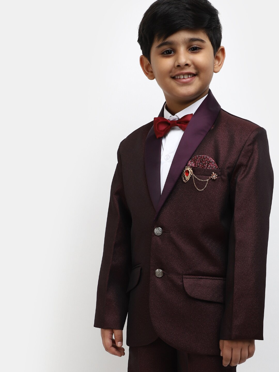 

V-Mart Boys 4-Piece Single-Breasted Suit, Maroon