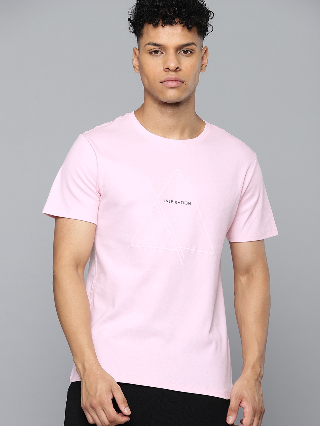 

HRX by Hrithik Roshan Men Pink Typography T-shirt