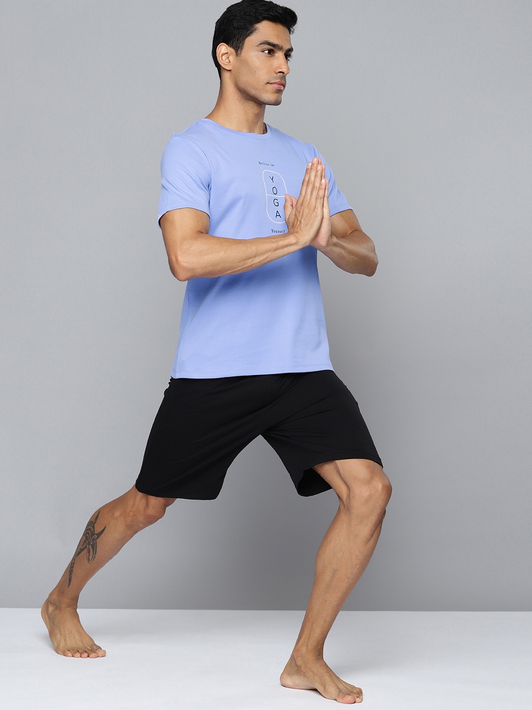 

HRX by Hrithik Roshan Men Blue Typography T-shirt