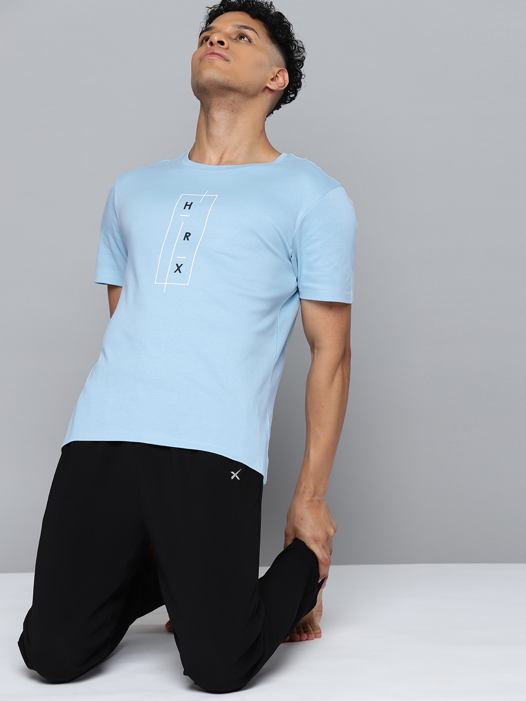 HRX by Hrithik Roshan Men Blue Typography T-shirt