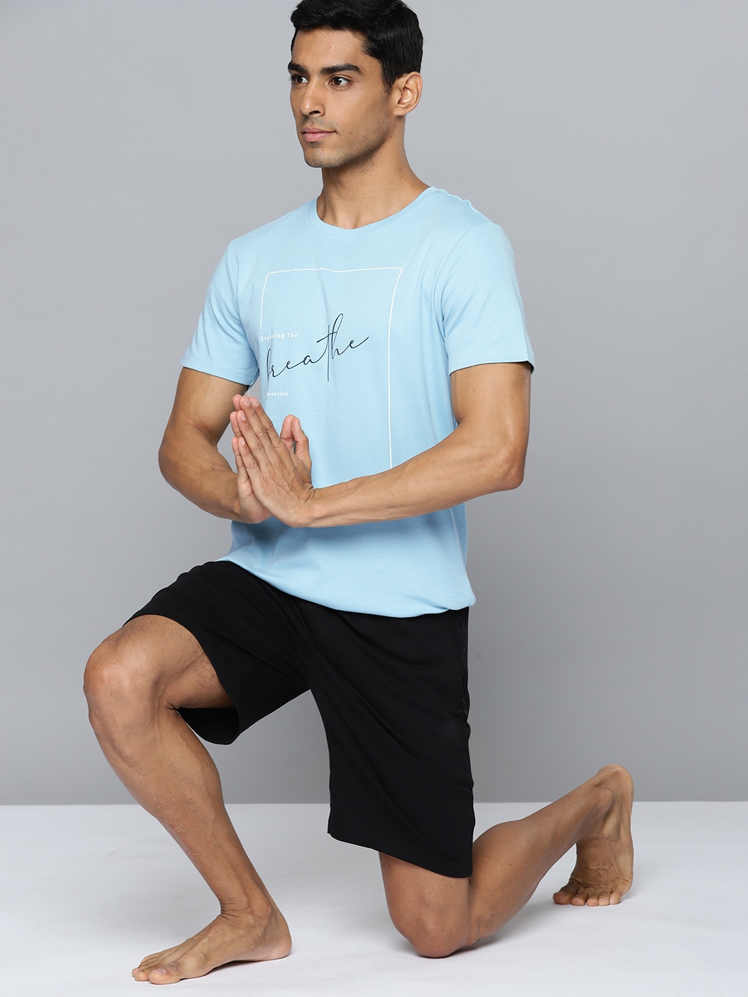 

HRX by Hrithik Roshan Men Blue Typography T-shirt