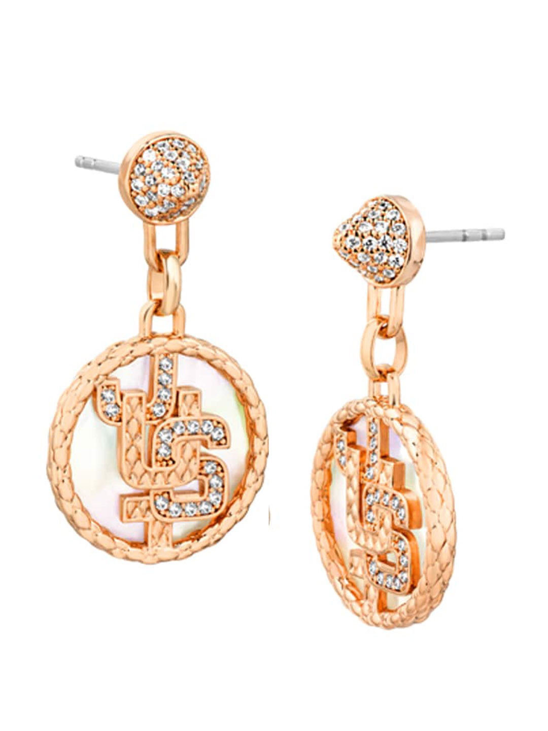 

Just Cavalli Contemporary Stone-Studded Drop Earrings, Rose gold