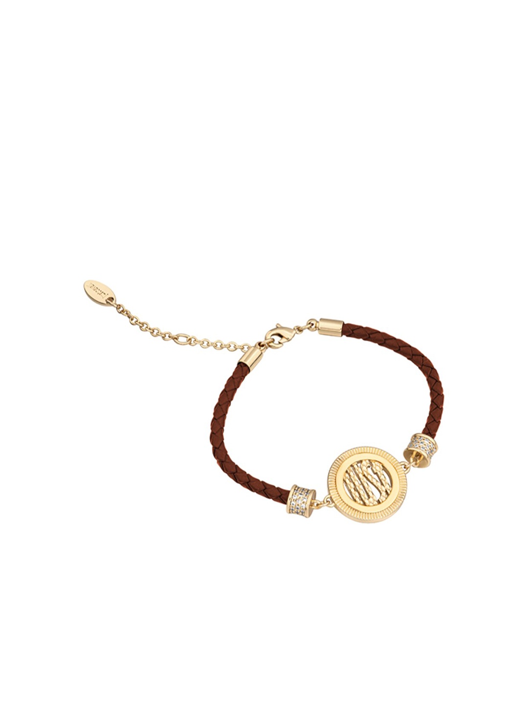 

Just Cavalli Women Leather Wraparound Bracelet, Gold