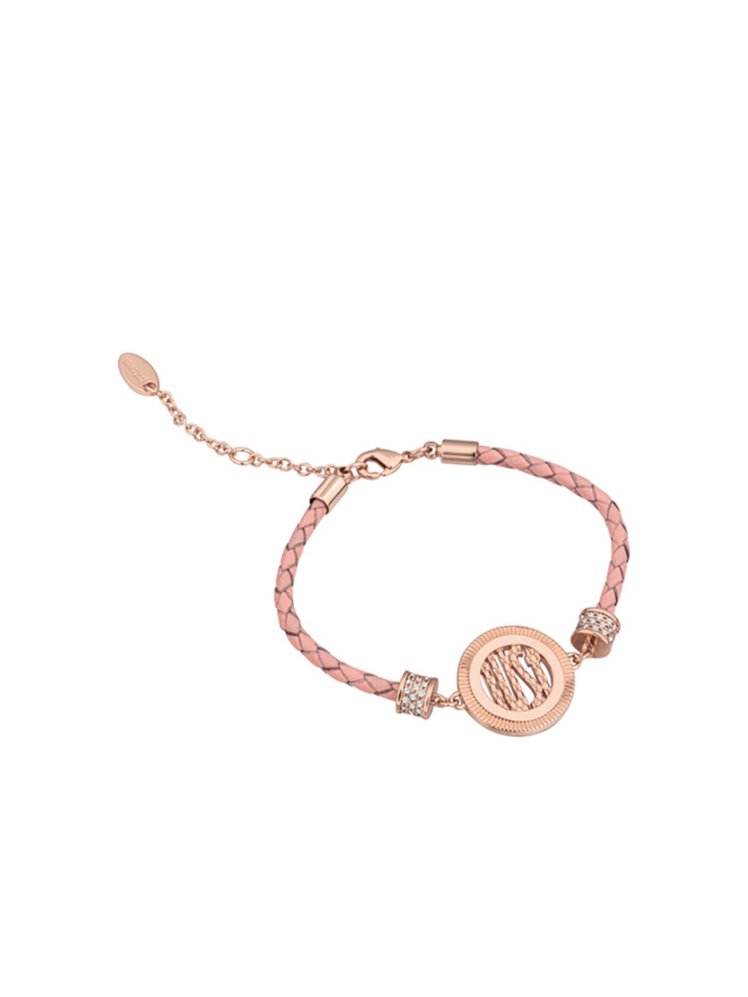 

Just Cavalli Women Leather Wraparound Bracelet, Rose gold