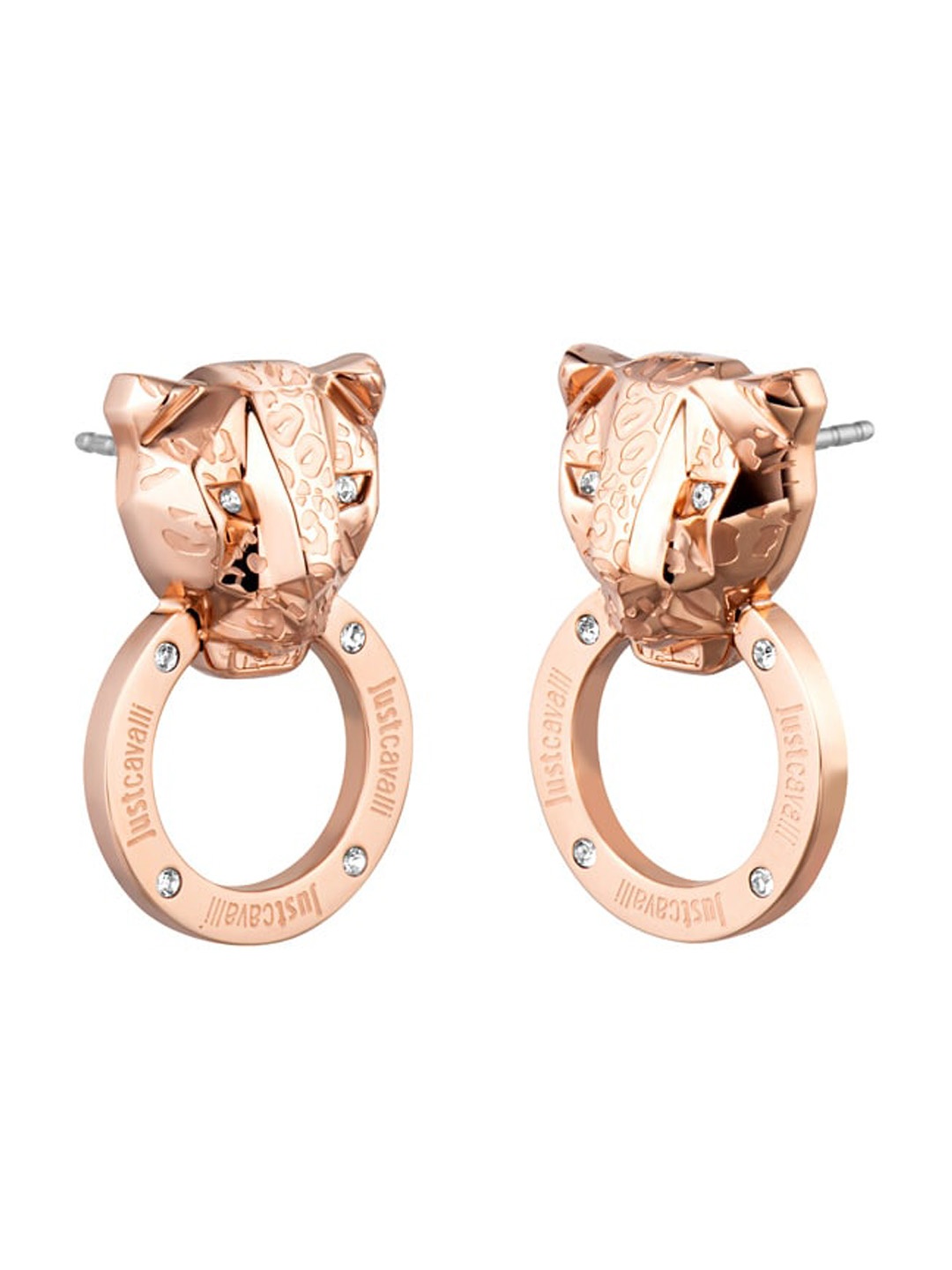 

Just Cavalli Stainless Steel Contemporary Drop Earrings, Rose gold