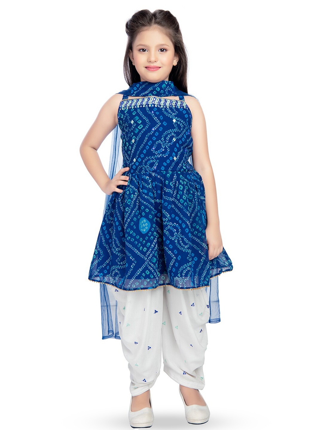 

Tiny Kingdom Girls Tunic with Dhoti Pants, Blue