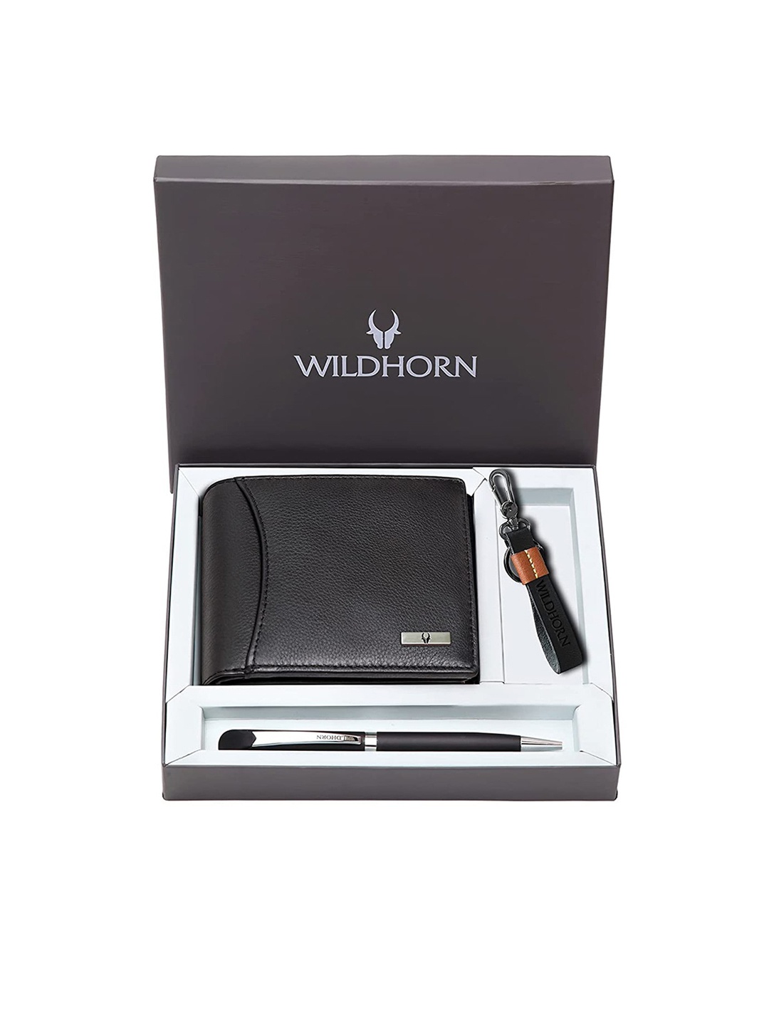 

WildHorn Textured Leather Accessory Gift Set, Black