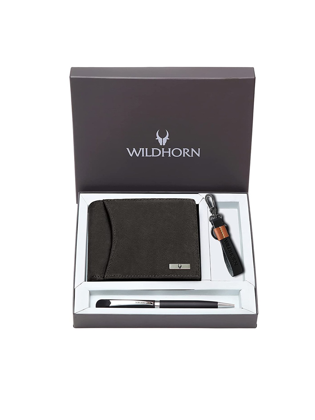 

WildHorn Men Leather Accessory Gift Set, Brown