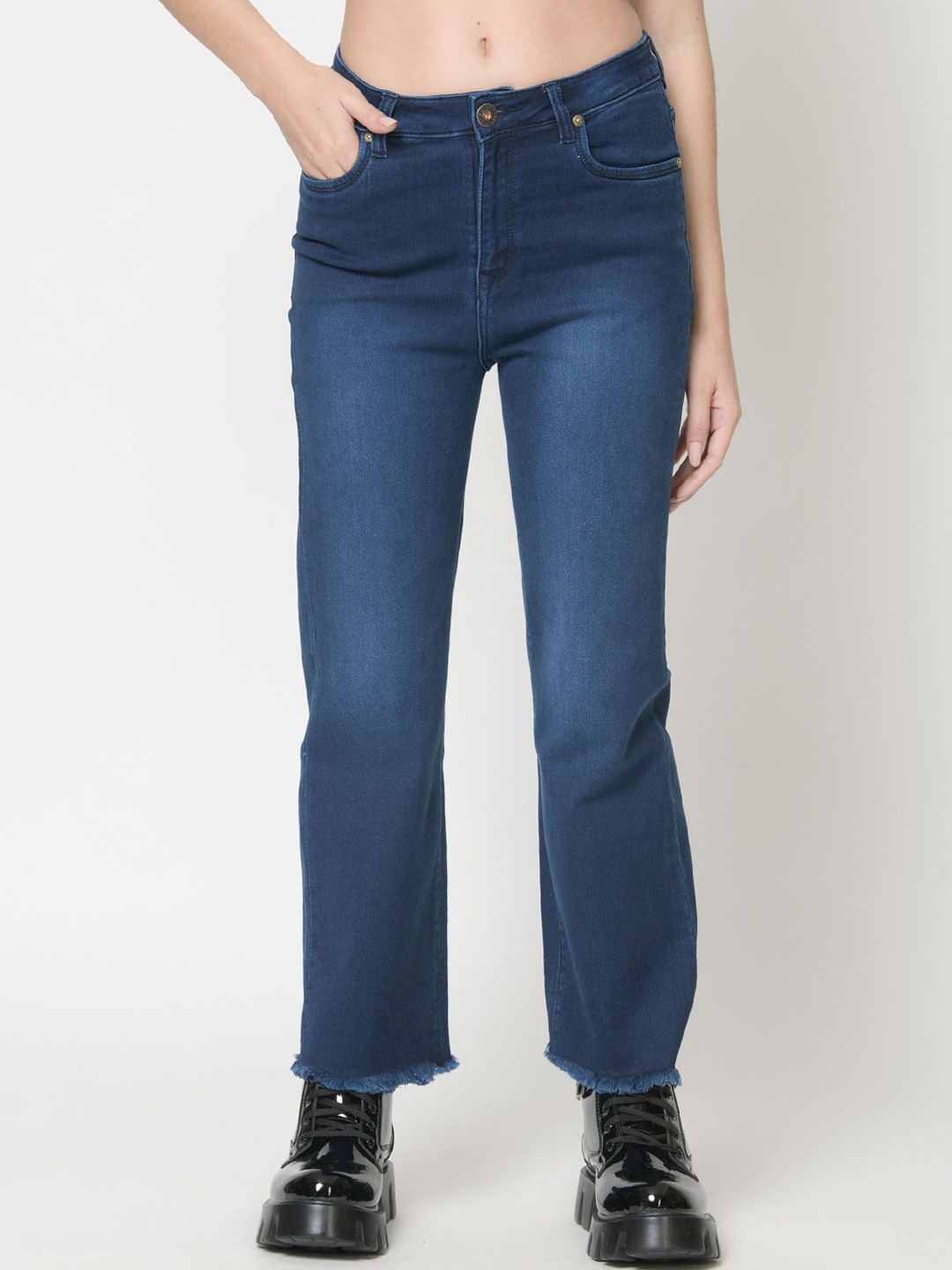 

urSense Women Straight Fit Light Fade Stretchable Cotton Jeans, Blue