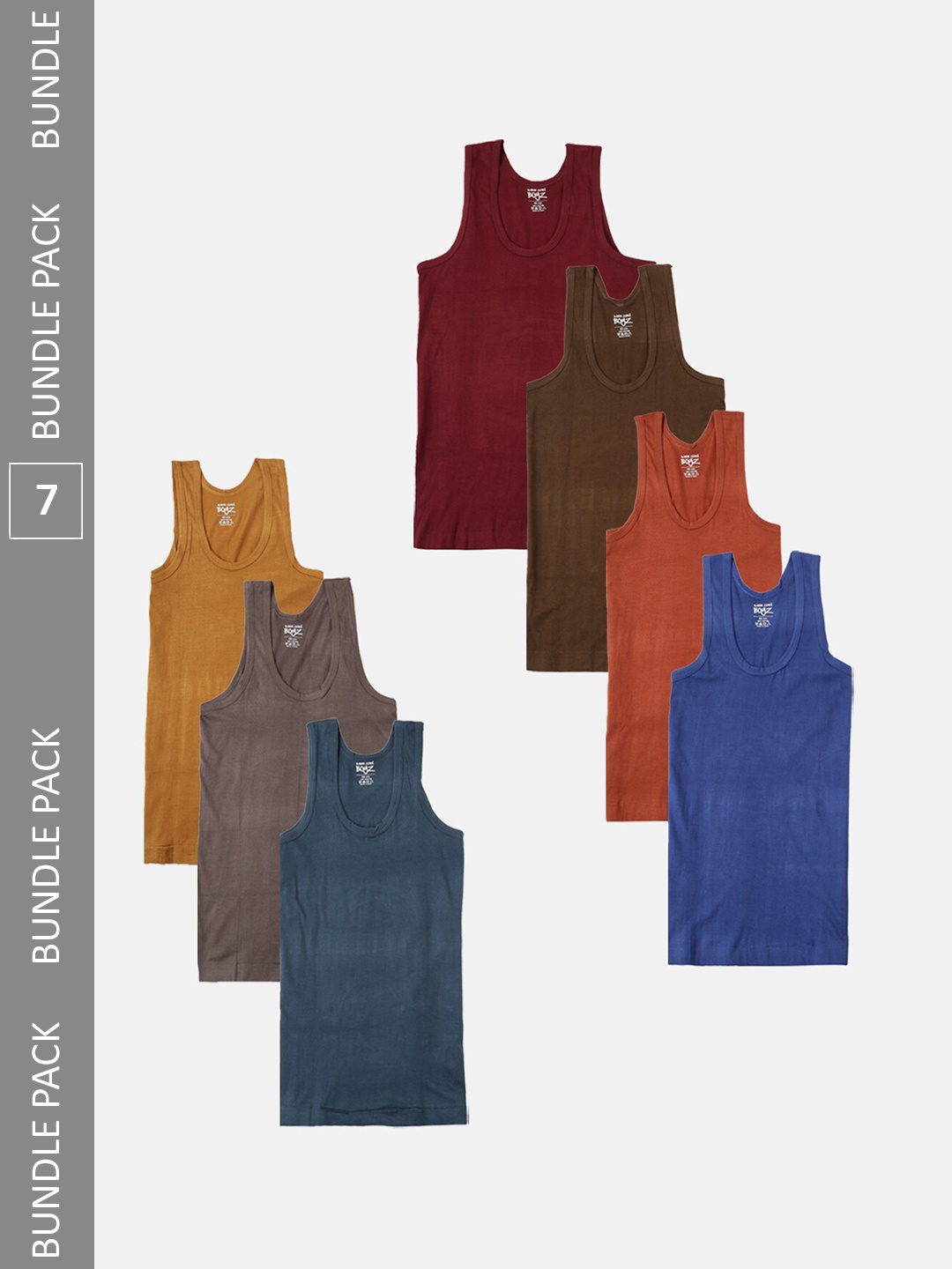 

Lux Cozi Boys Pack Of 7 Cotton Odour Free Innerwear Vests, Maroon
