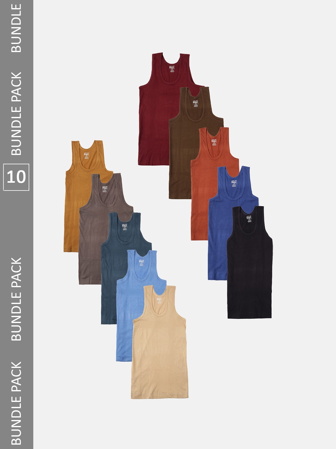 

Lux Cozi Boys Pack Of 10 Cotton Odour Free Innerwear Vests, Assorted