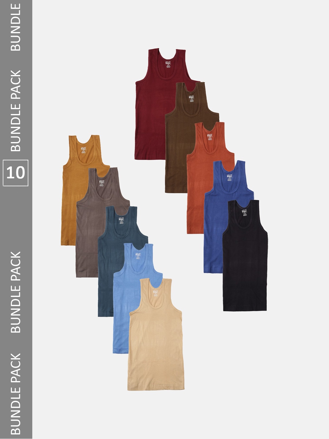 

Lux Cozi Boys Pack Of 10 Assorted Moisture Wicking Odour Free Cotton Innerwear Vests