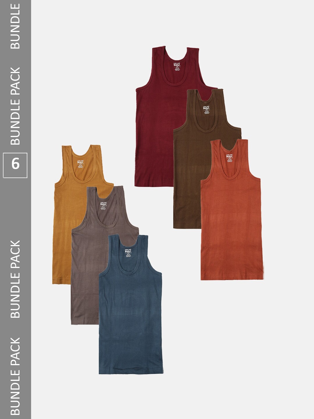 

Lux Cozi Boys Pack Of 6 Assorted Moisture Wicking Odour Free Cotton Innerwear Vests