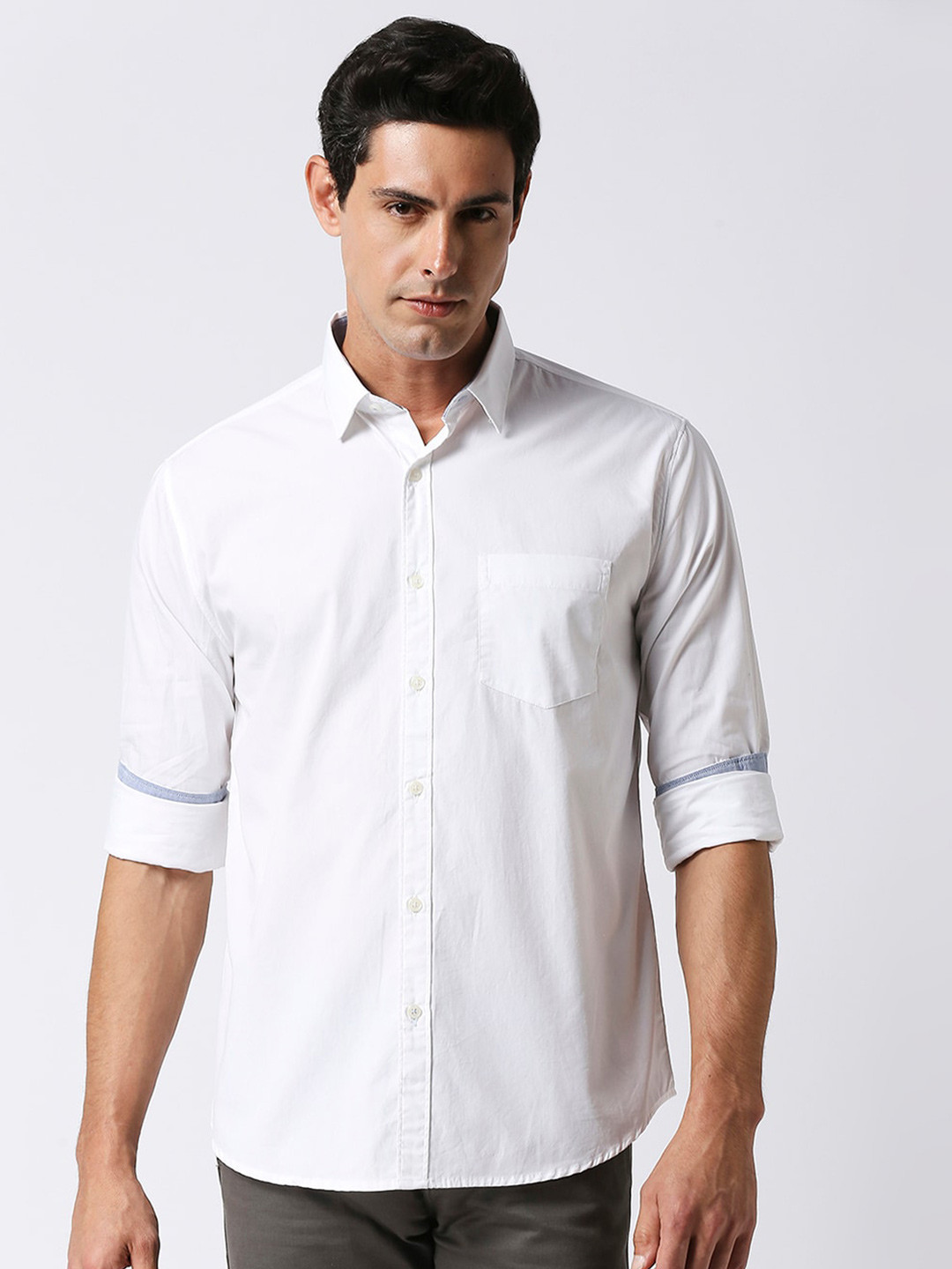 

DRAGON HILL Slim Fit Casual Cotton Shirt, White
