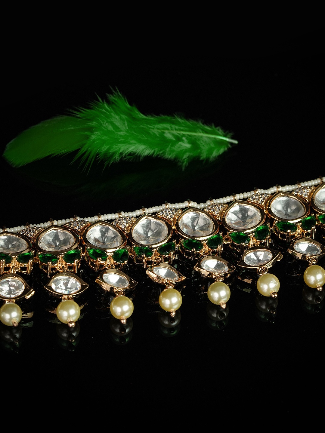 

Kord Store 18K Gold-Plated Kundan-Studded Jewellery Set