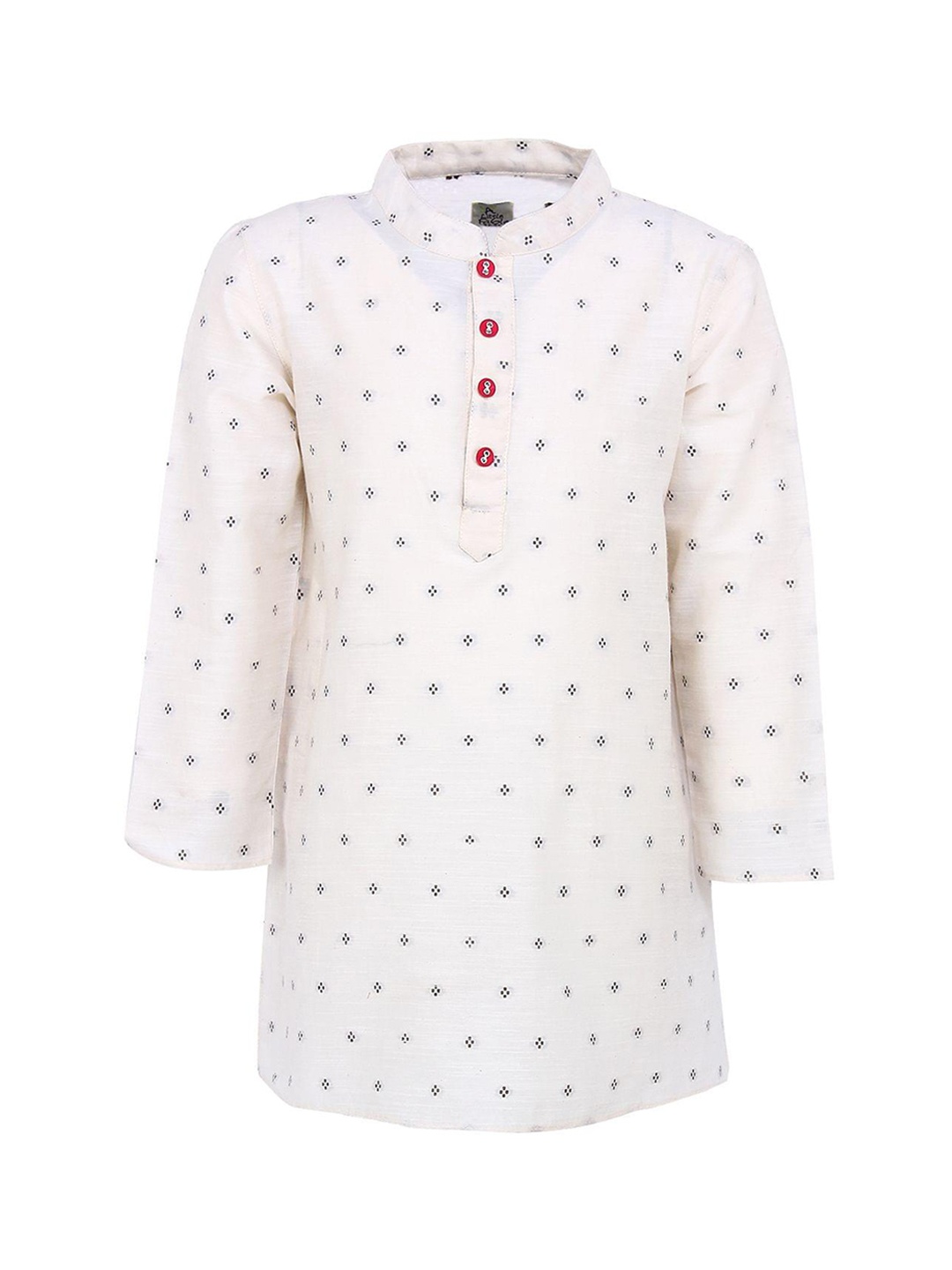 

A Little Fable Boys Geometric Printed Cotton Kurta, White