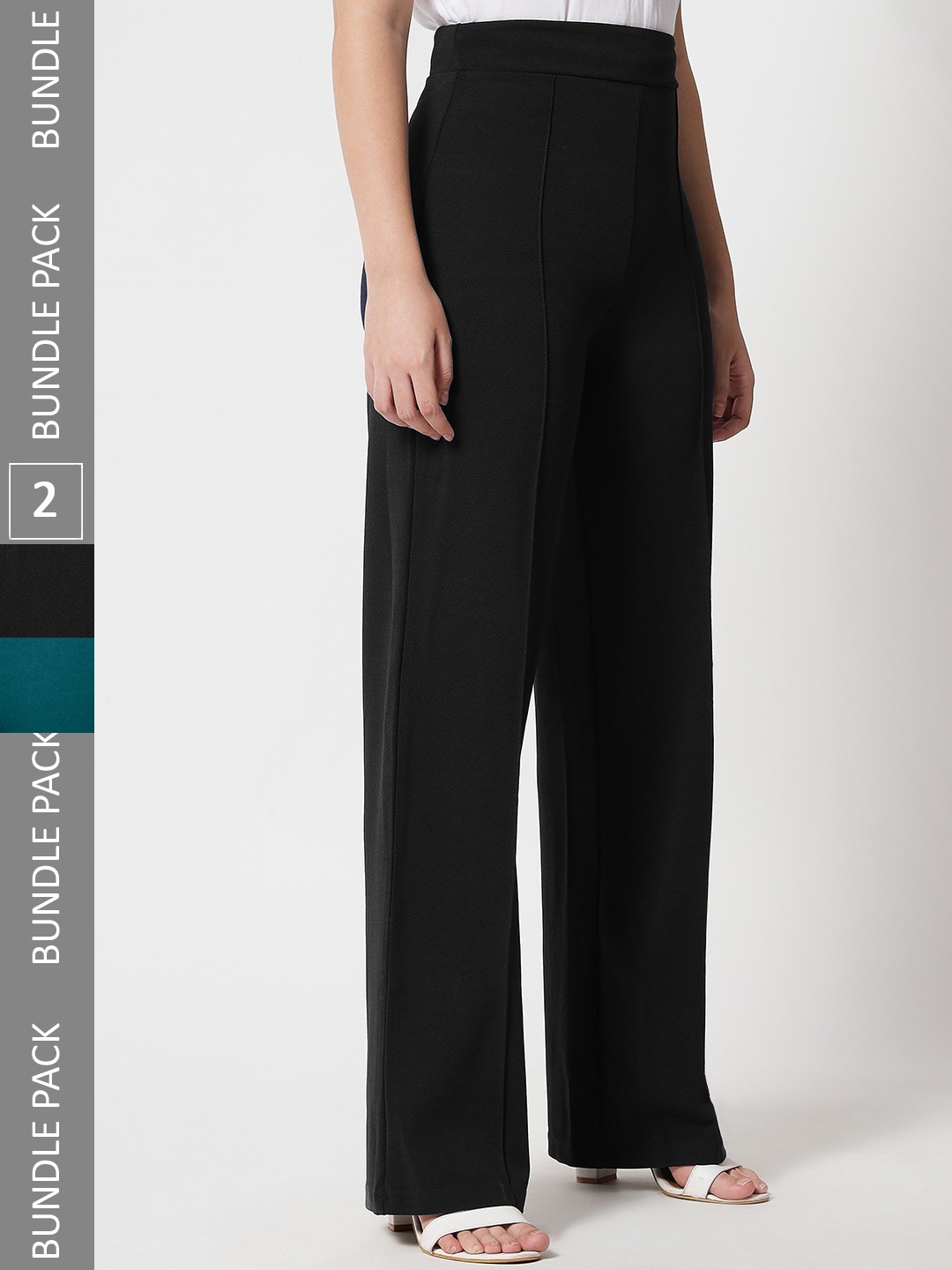 

LEE TEX Women Pack Of 2 Relaxed Straight Leg Trousers, Black