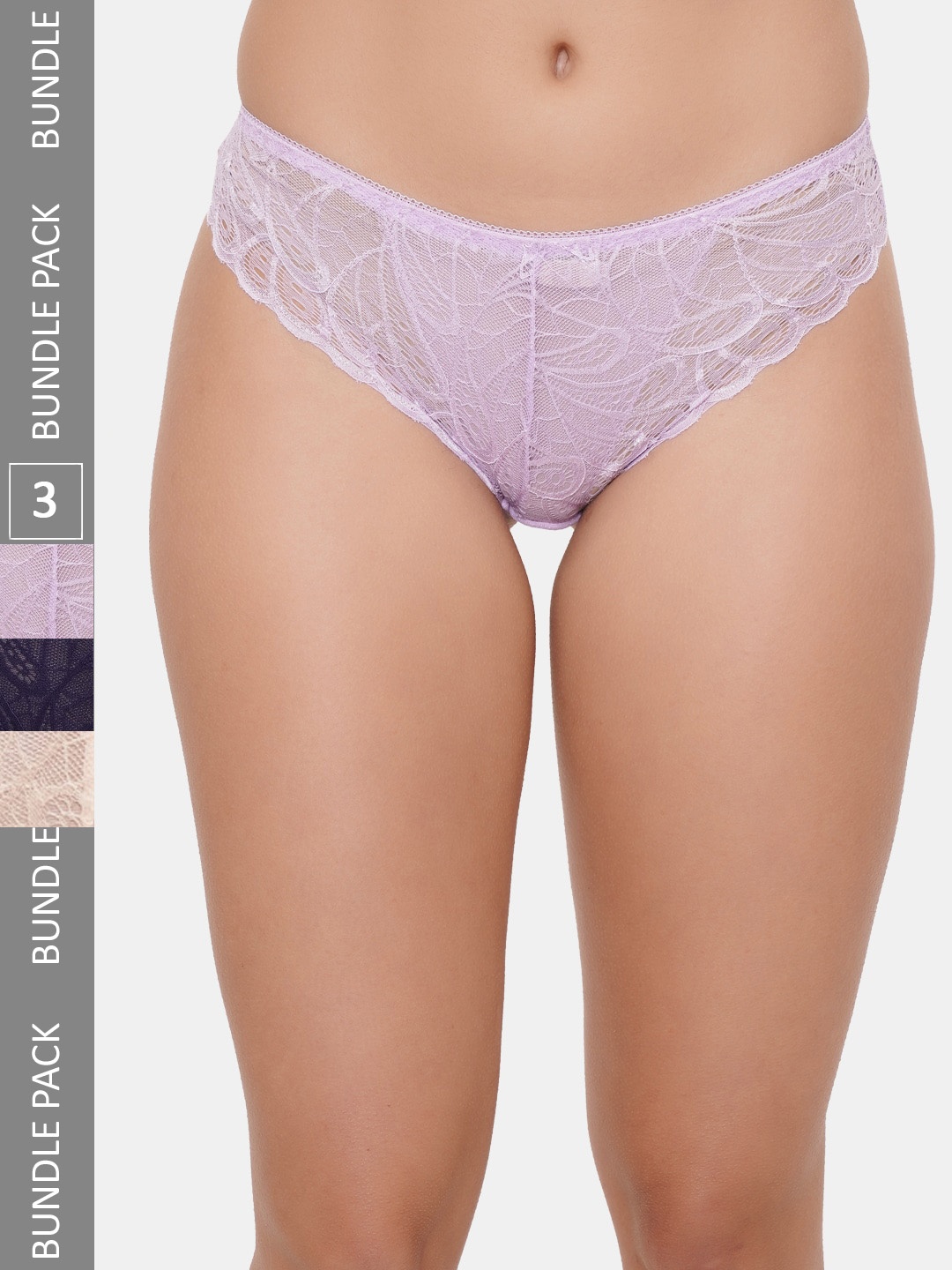 

Amour Secret Women Pack Of 3 Self-Design Hipster Briefs, Multi