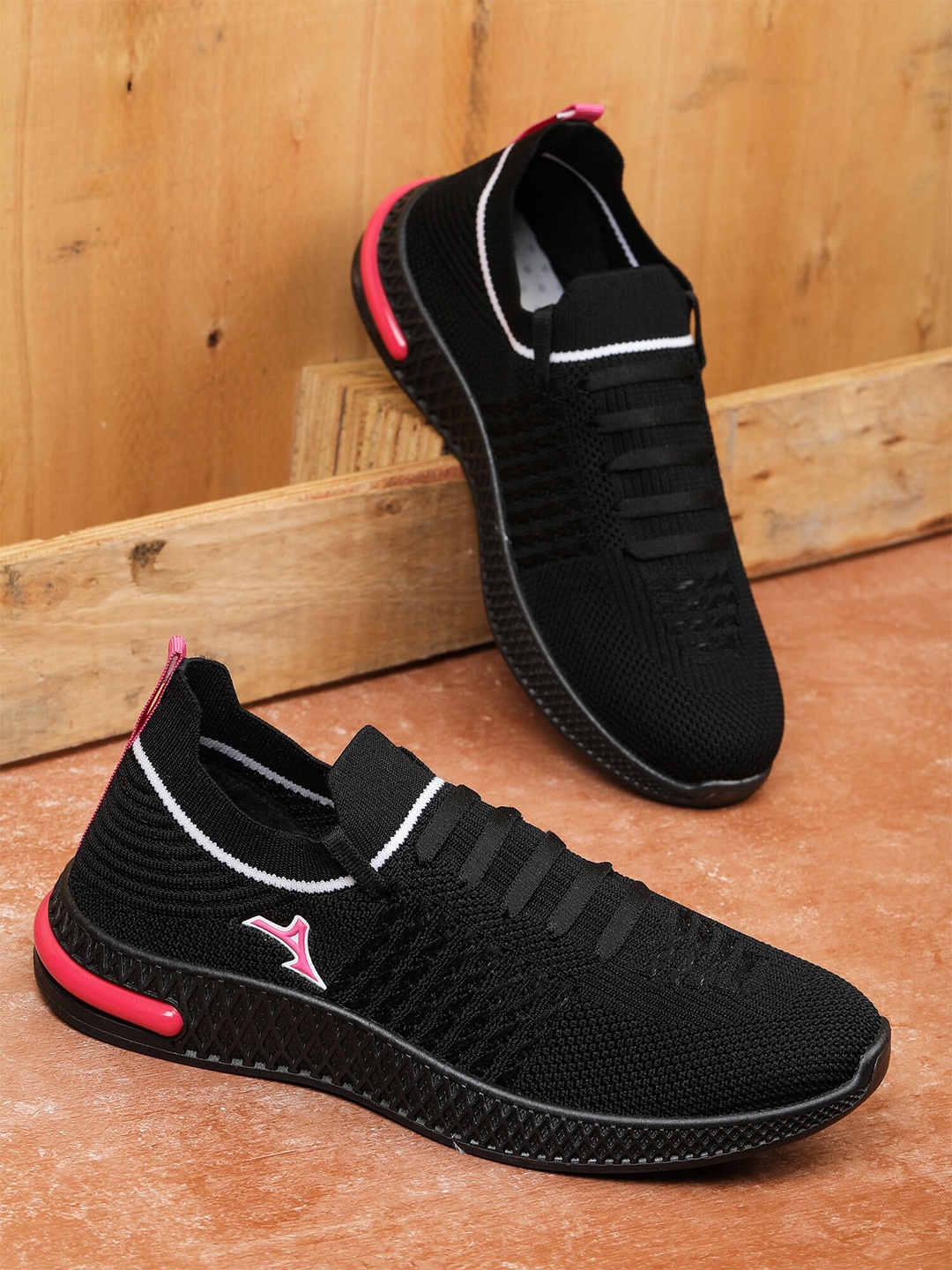 

ABROS Women Mesh Running Shoes, Black