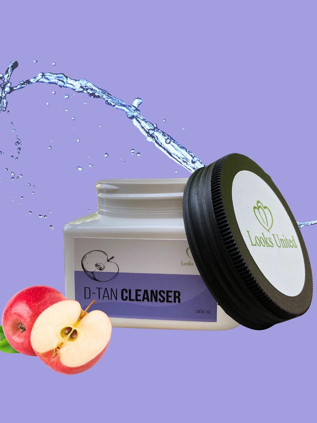 

Looks United D-Tan Face Cleanser with Apple Cider Vinegar - 300 g, White