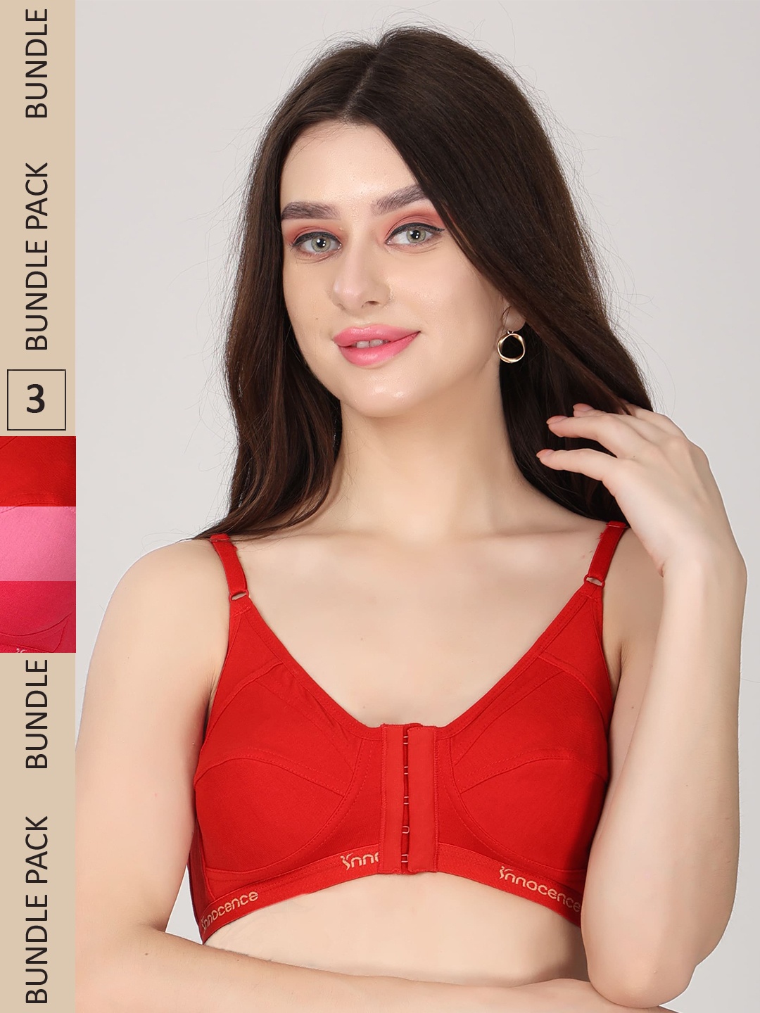 

Innocence Pack Of 3 Full Coverage All Day Comfort Everyday Bra, Fuchsia