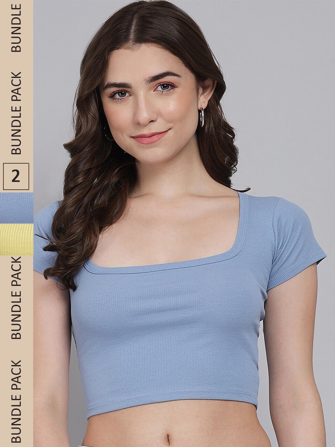 

GUTI Blue Cotton Crop Top