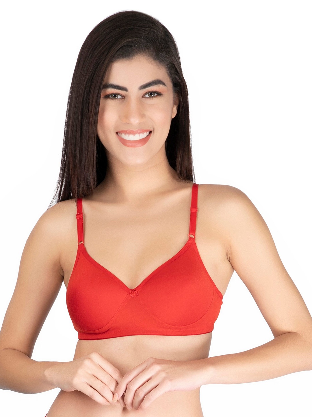 

Fabme Full Coverage Heavily Padded All Day Comfort Bra BR0295RD, Red