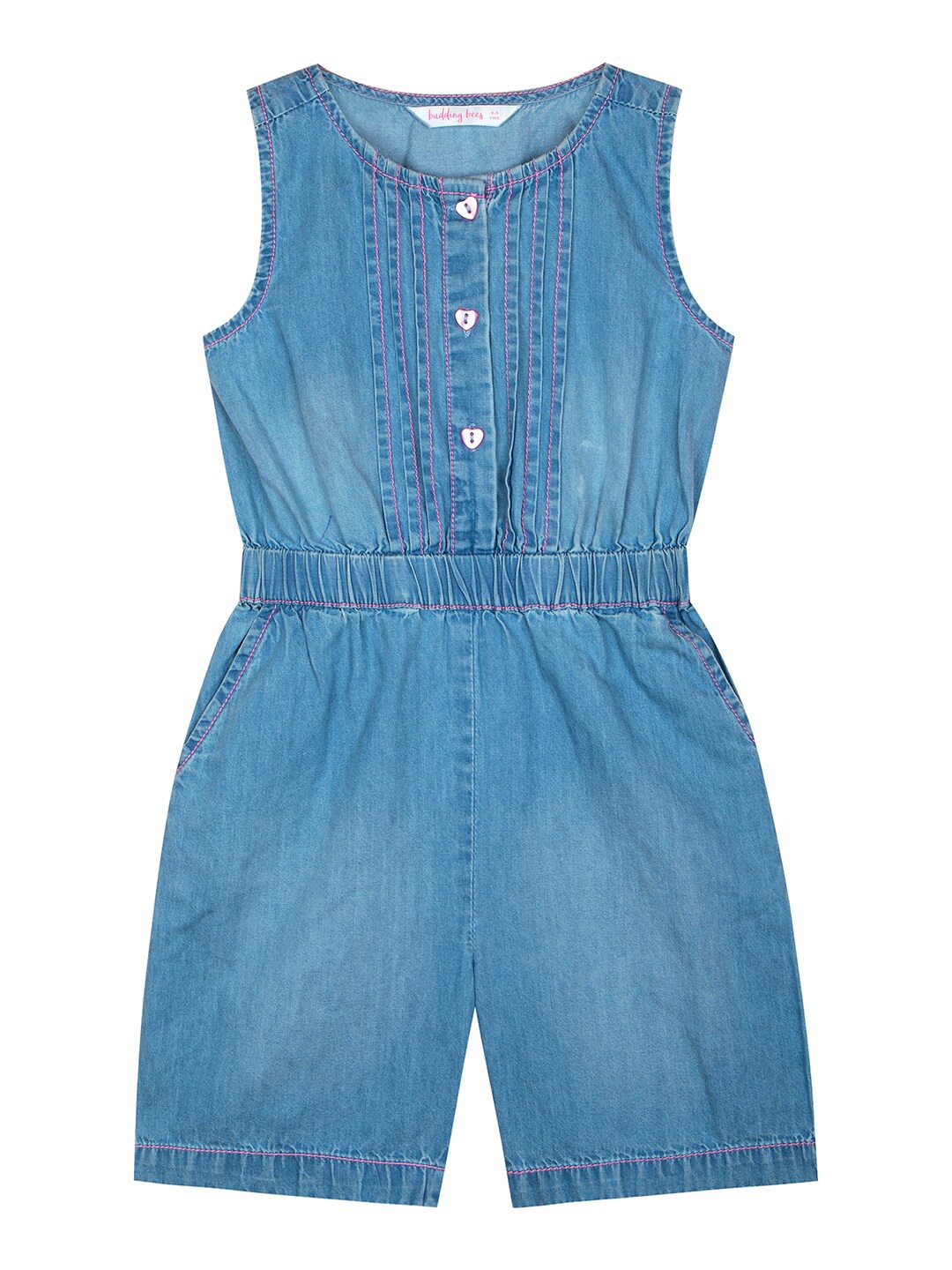 

Budding Bees Girls Girls Denim Play Jumpsuit, Blue