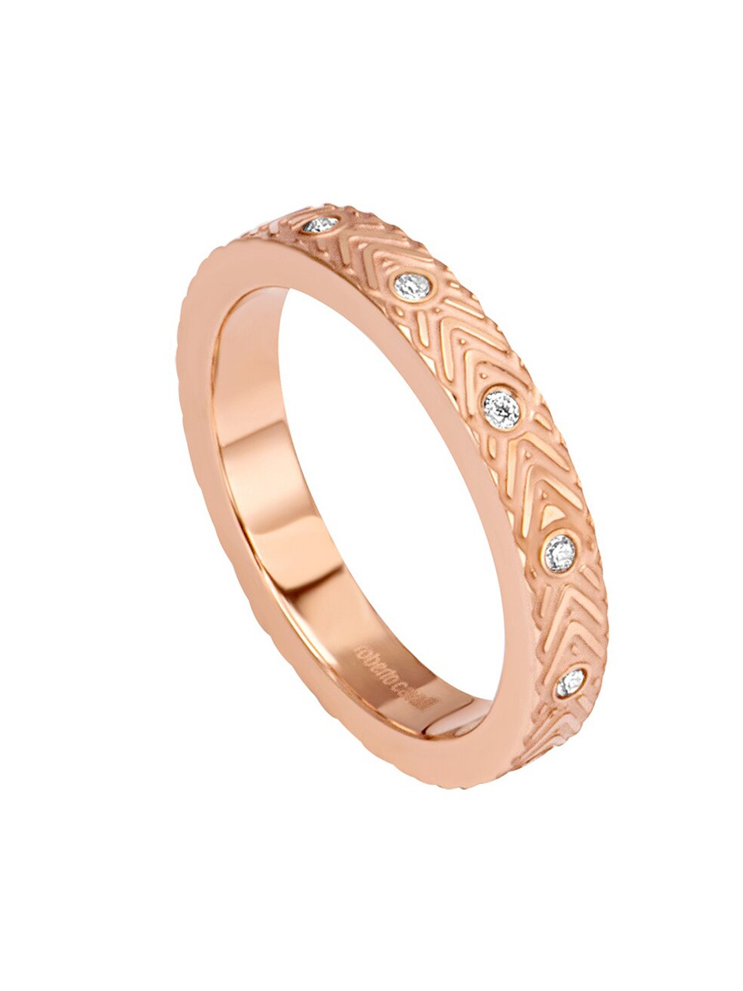 

Roberto Cavalli Rose Gold-Plated Stone-Studded Finger Ring