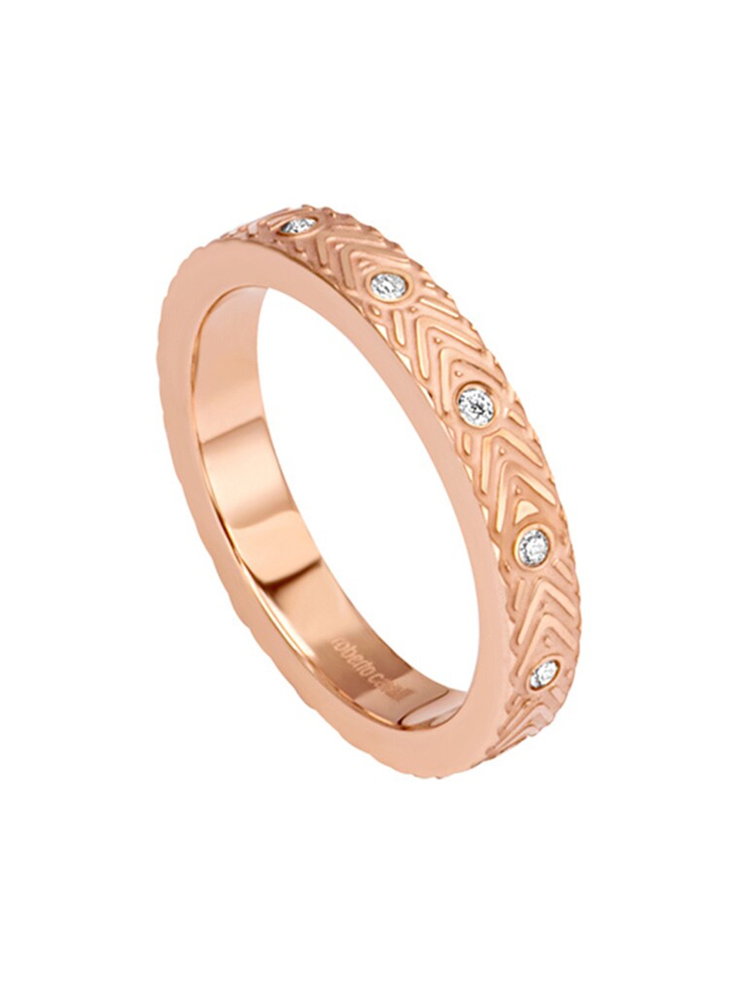 

Roberto Cavalli Rose Gold-Plated Stone-Studded Finger Ring