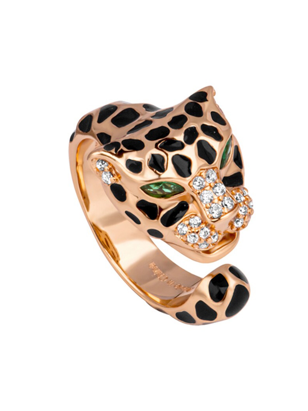 

Roberto Cavalli Rose Gold-Plated Stone-Studded Finger Ring