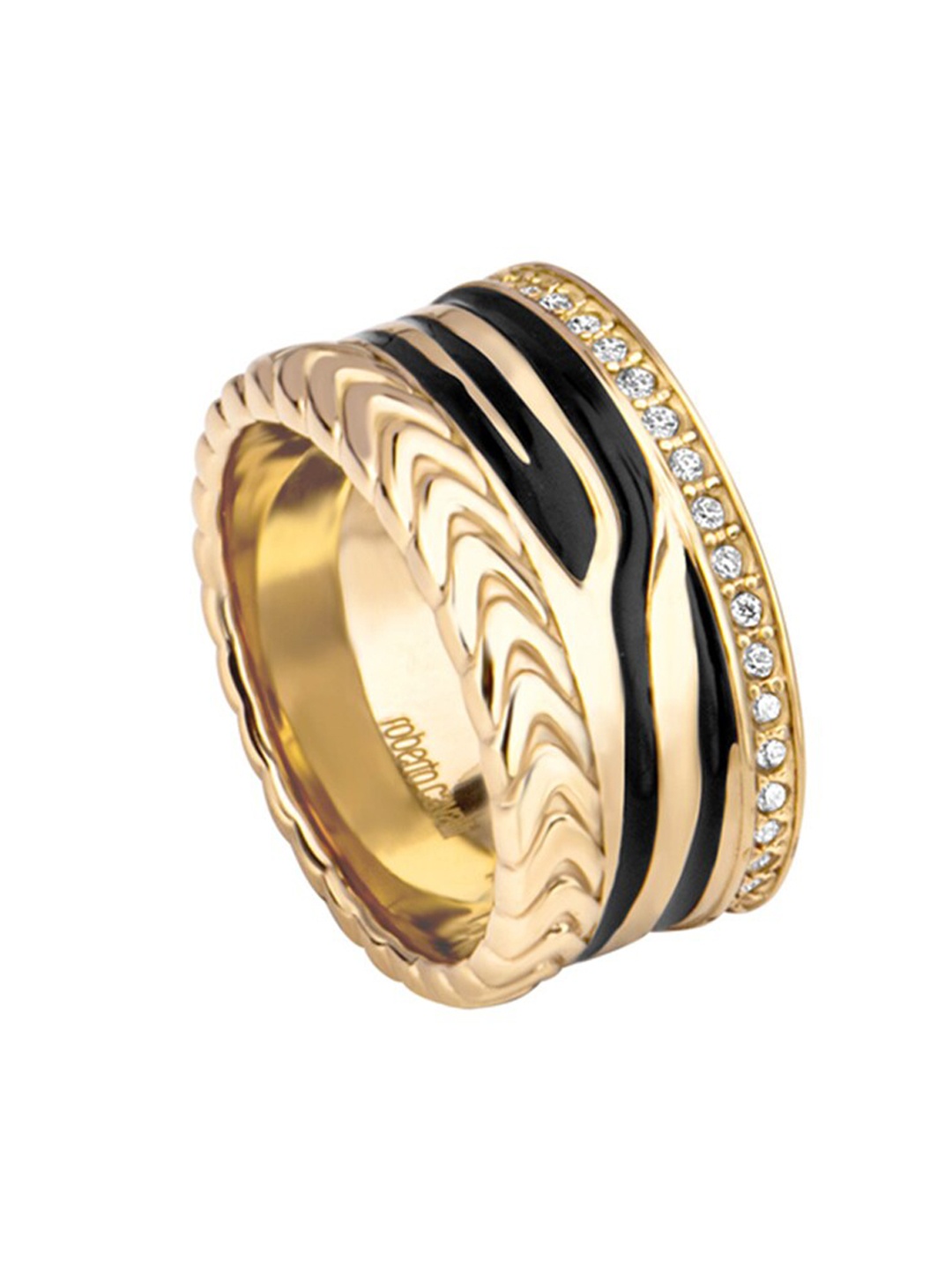 

Roberto Cavalli Gold-Plated Stone-Studded Ring