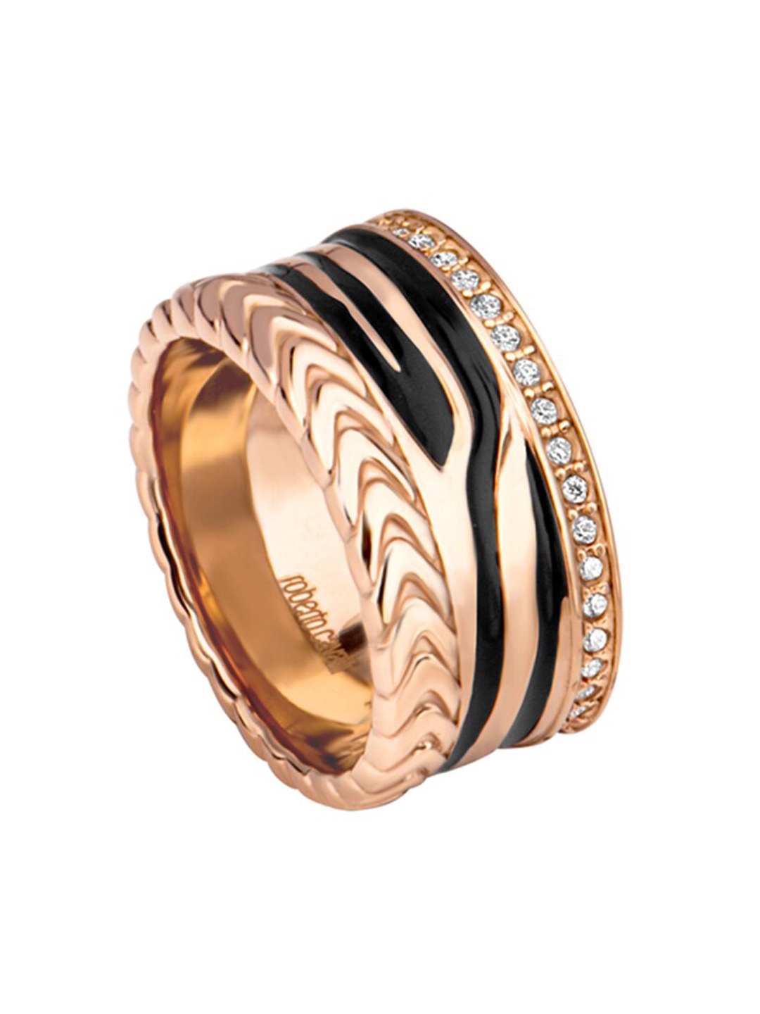 

Roberto Cavalli Rose Gold-Plated Stone-Studded Ring