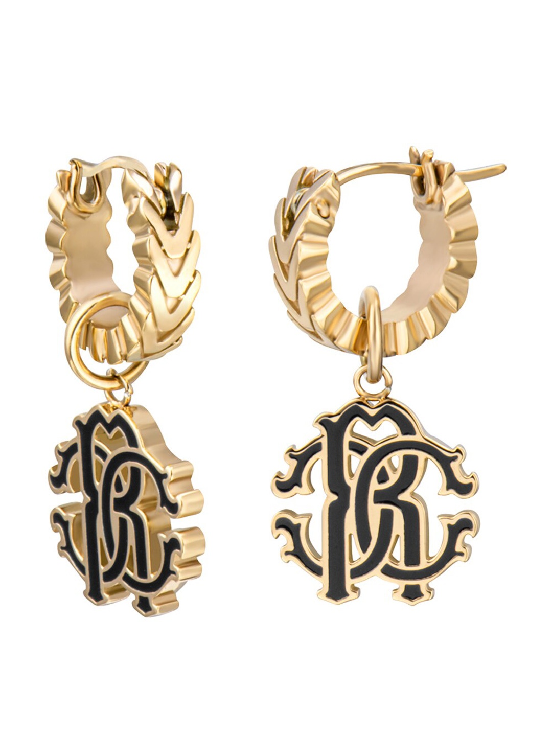 

Roberto Cavalli Gold-Plated Contemporary Hoop Earrings