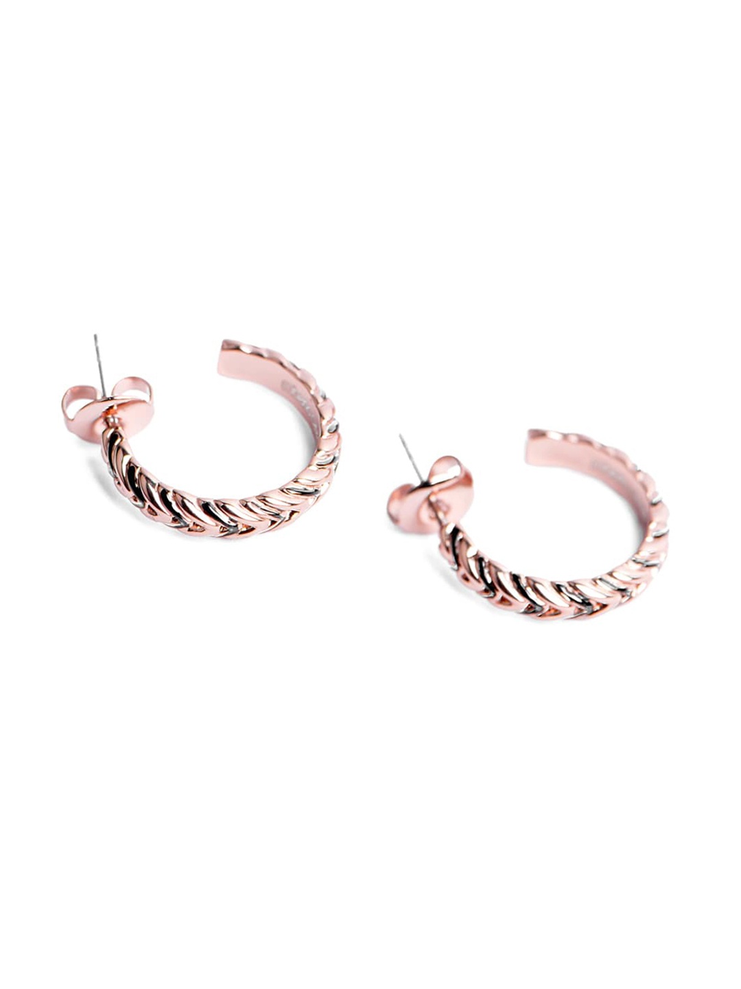 

Roberto Cavalli Rose Gold Plated Circular Half Hoop Earrings