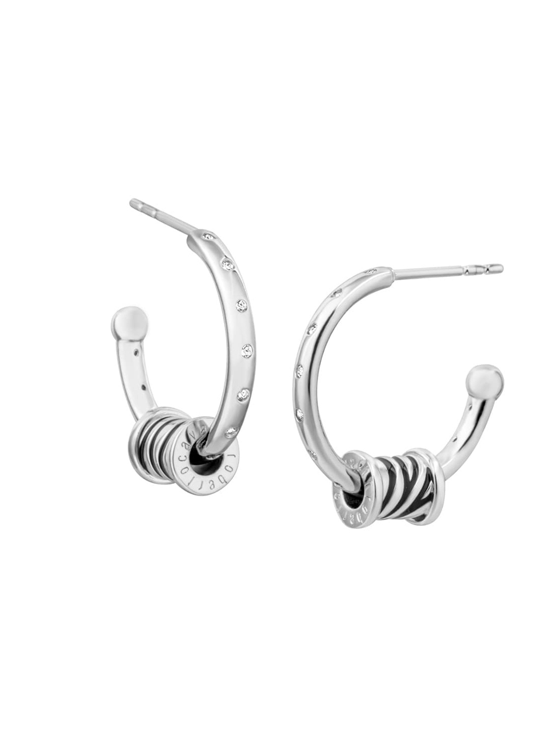 

Roberto Cavalli Silver-Plated Zebra Crecsent Half Hoop Earrings