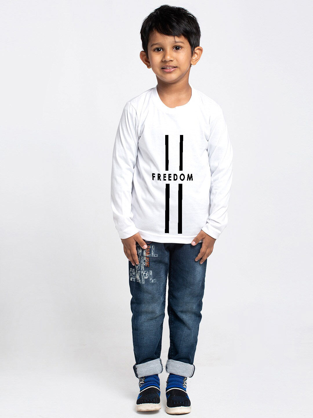 

Friskers Boys Typography Printed Cotton T-shirt, White