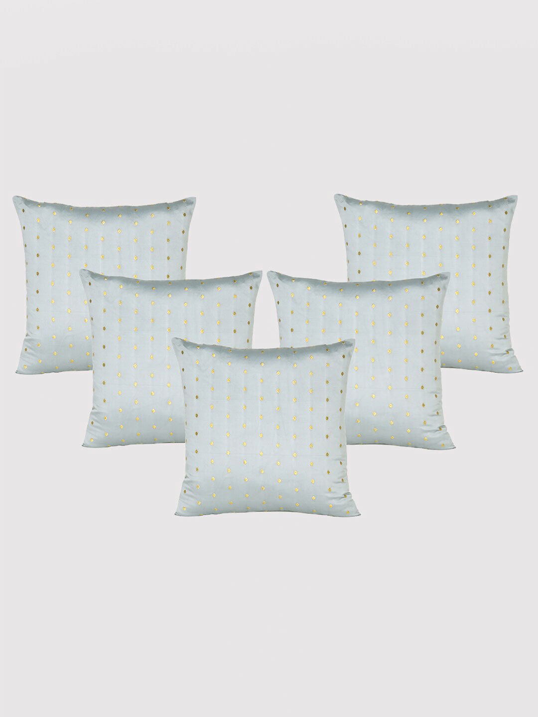 

OUSSUM Silver-Toned & Gold-Toned 5-Pieces Polka Dot Square Cushion Covers