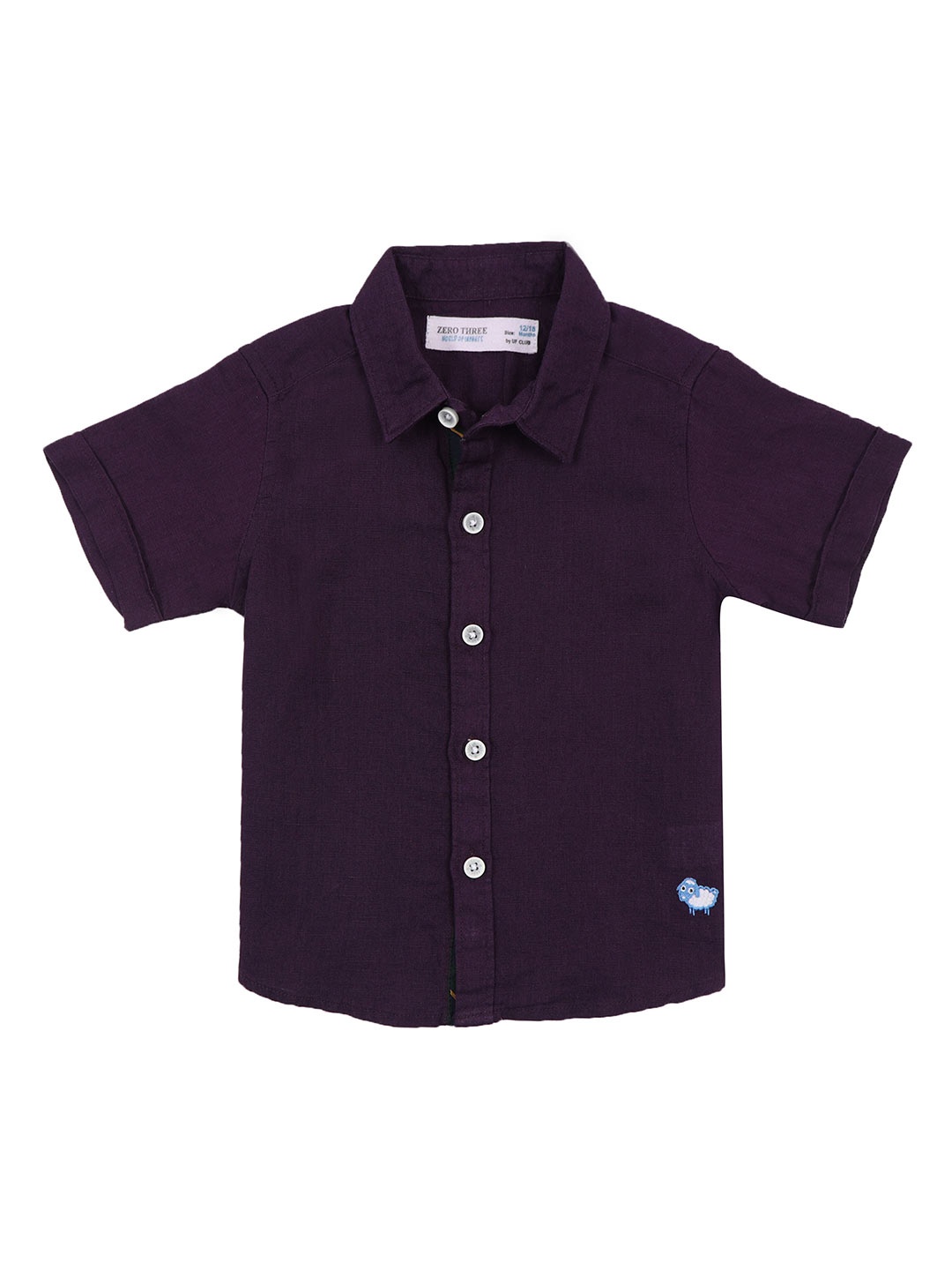 

ZERO THREE Boys Comfort Fit Cotton Casual Shirt, Purple